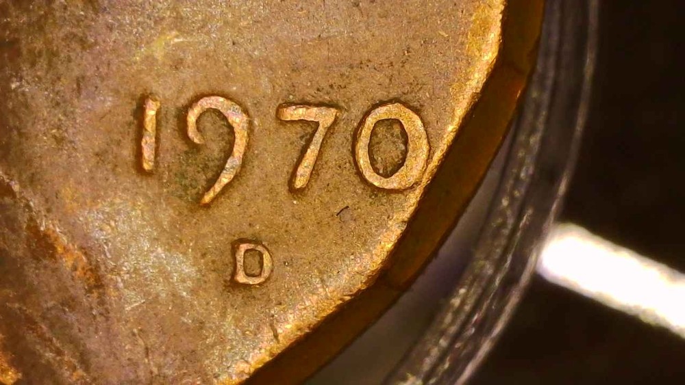1970 D Lincoln Cent Clipped Planchet / Weak FG