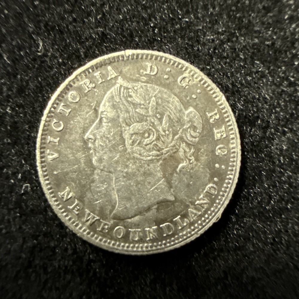 1896 Newfoundland Five Cent Silver Coin 5C  A5