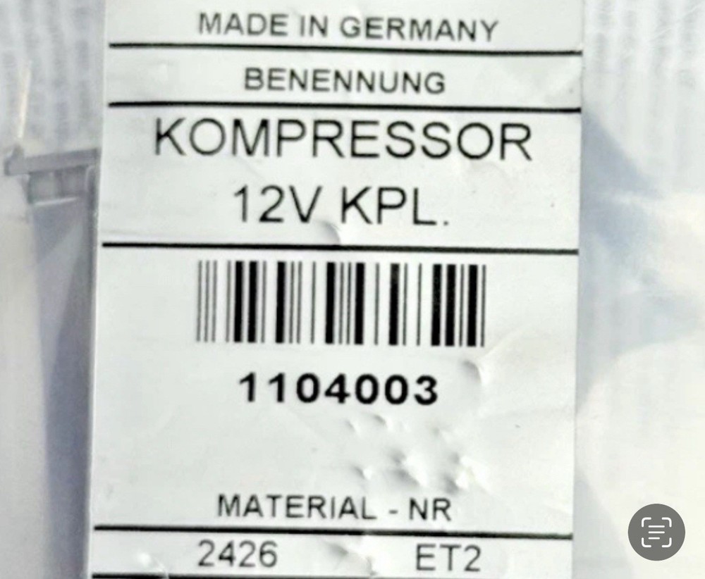 Grammer Seat Air Compressor 12 Volt, 1104003