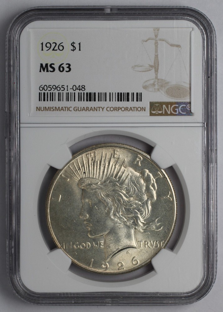 1926 Peace Silver Dollar NGC MS 63