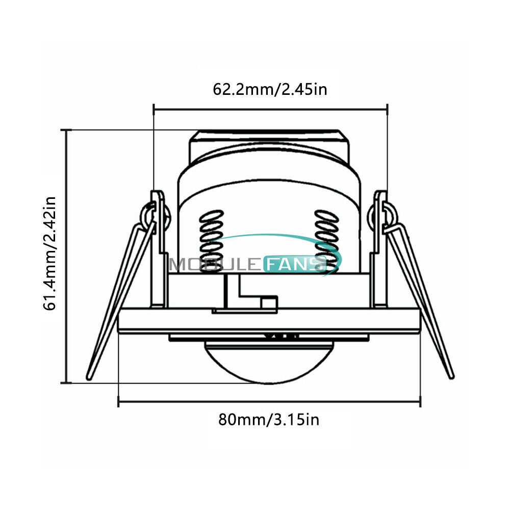 AC220-240V PIR Motion Sensor Detection Embedded Rotary Sensor 360° Motion Sensor