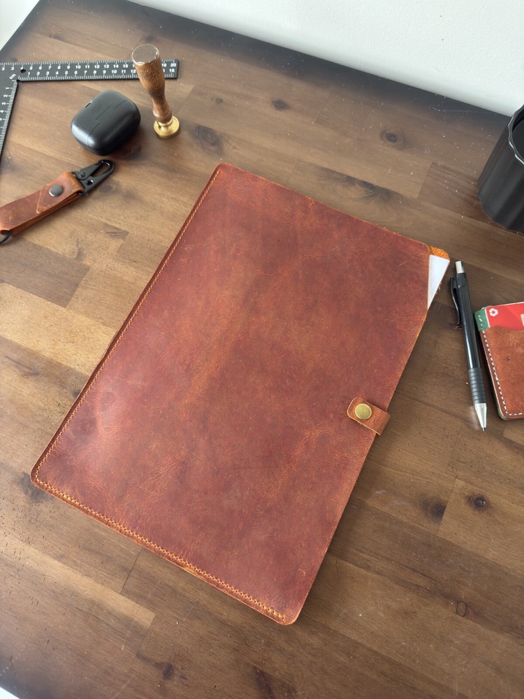 Handmade Leather Document Holder – Personalized Folder