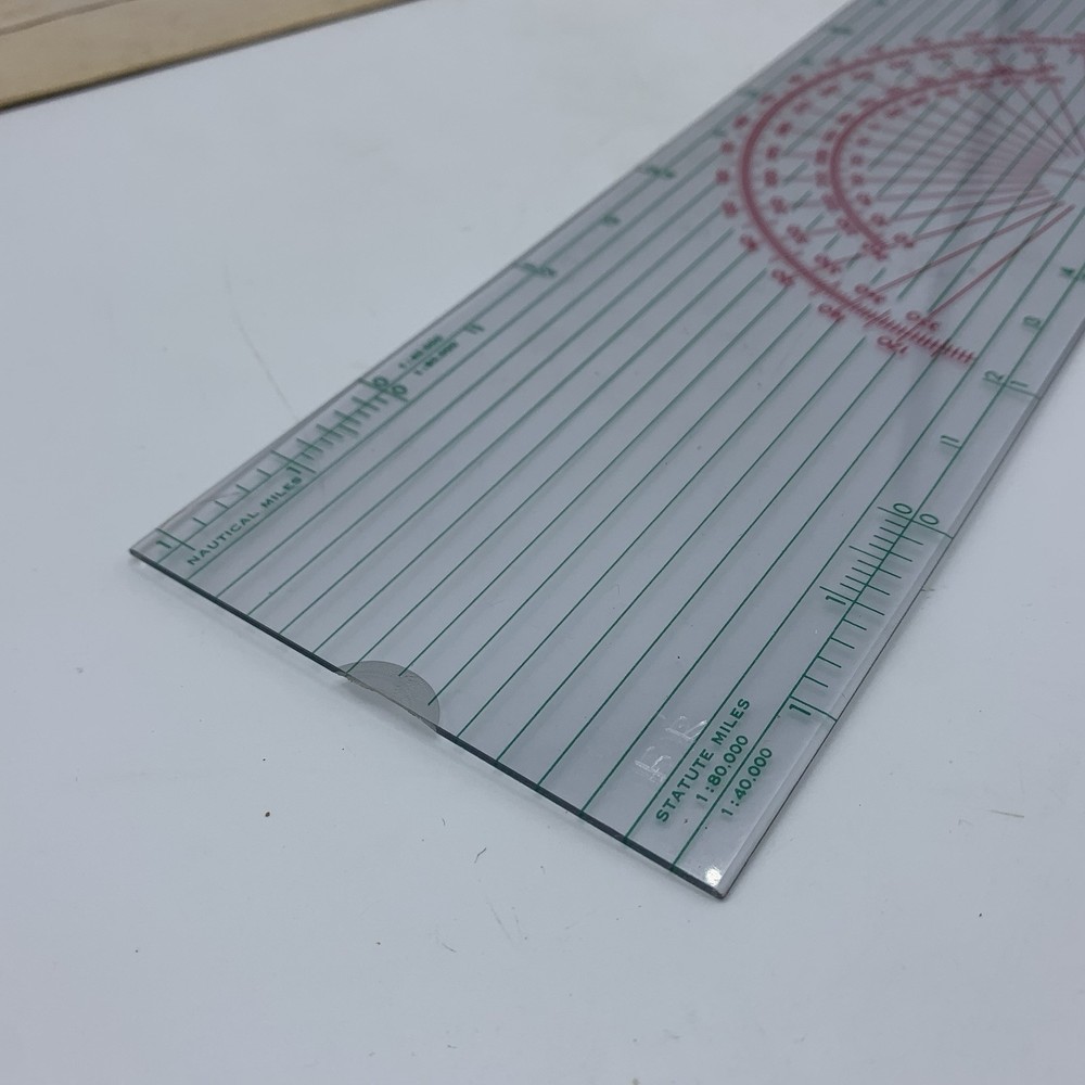 Vintage P-72 Navigational Course Protractor Plotter Navigation Tool 4"X 15"