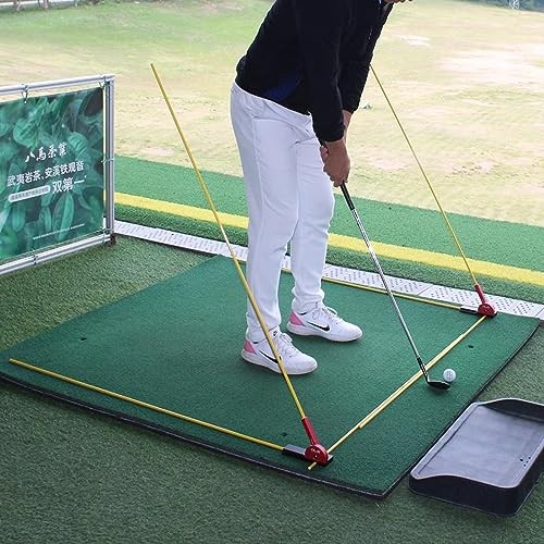 Golf Swing Trainer with 3 Alignment Sticks Portable Golf Training Aid with