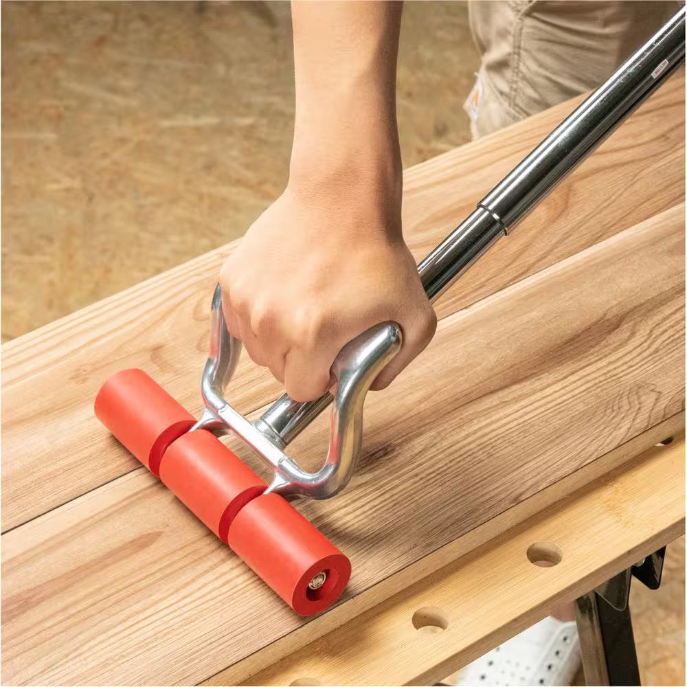 POWERTEC Extendible Roller Heavy-Duty Die-Cast Leverage Handle 27 in. Depth