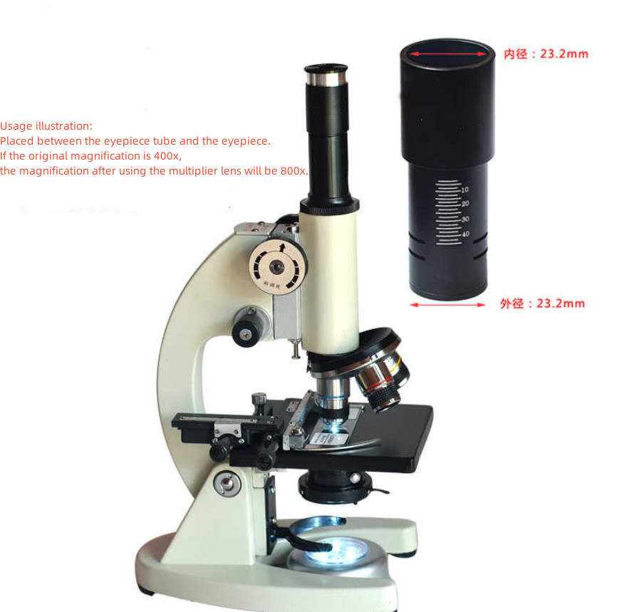 1PC 2X Microscope Barlow lens Magnifying Eyepiece for Biological Microscope