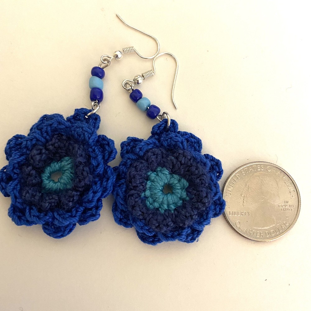 Crochet Flower Earrings, Boho Style Earrings