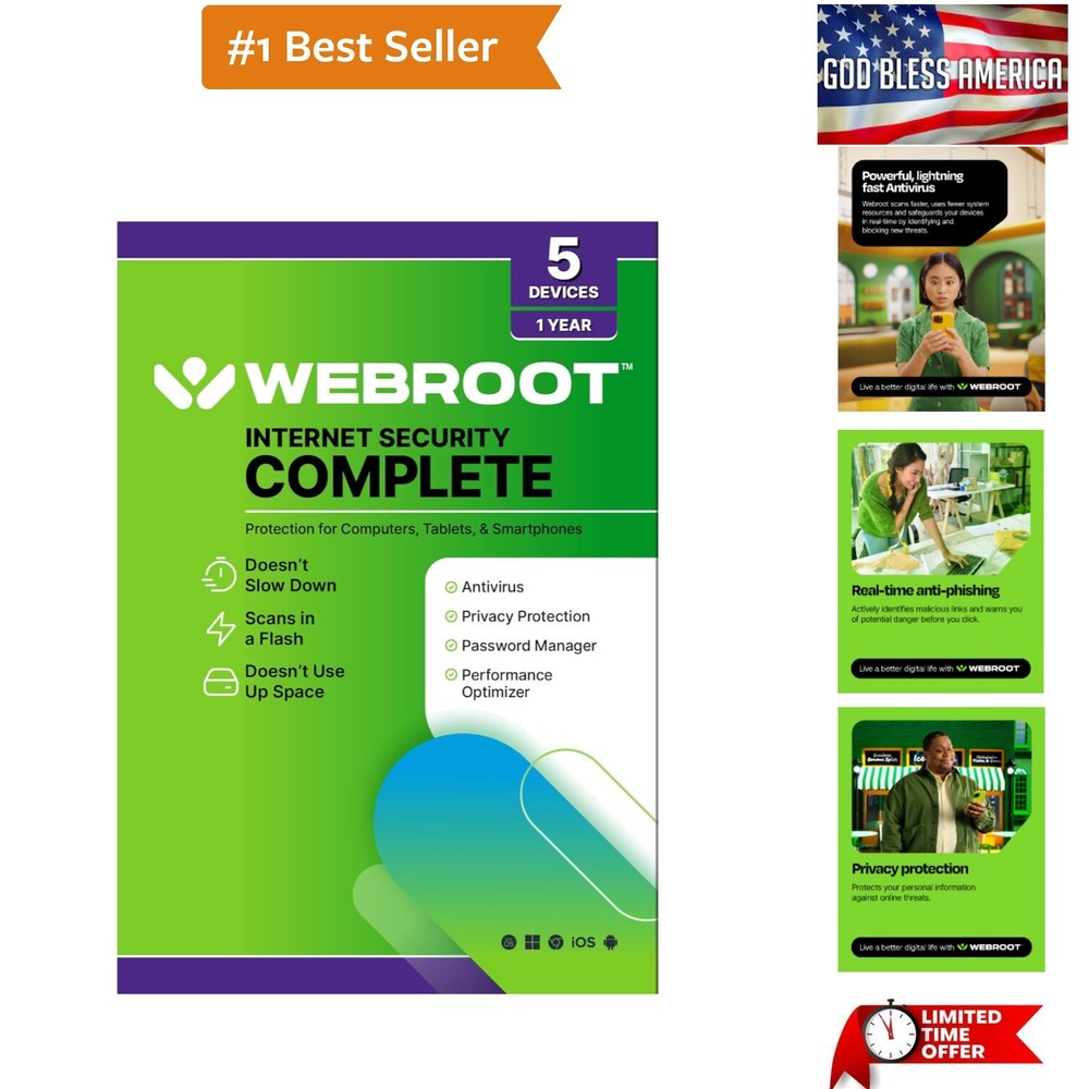 Internet Security Complete | Antivirus Software 2025 | 5 Device | 1 Year Keyc...
