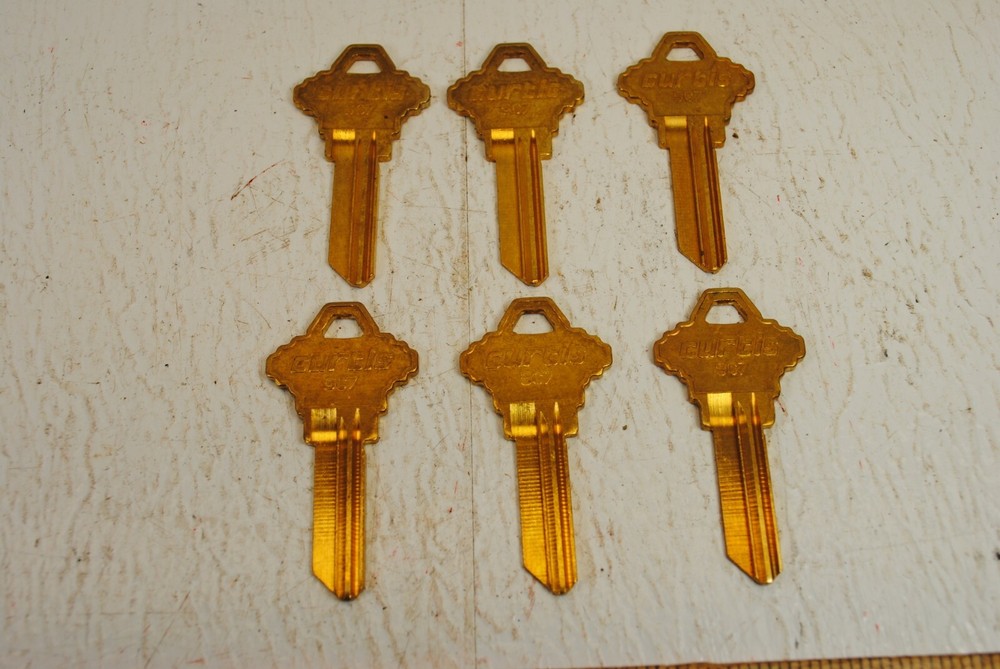 Curtis No. SC-7 Brass Key Blanks 6 Pieces