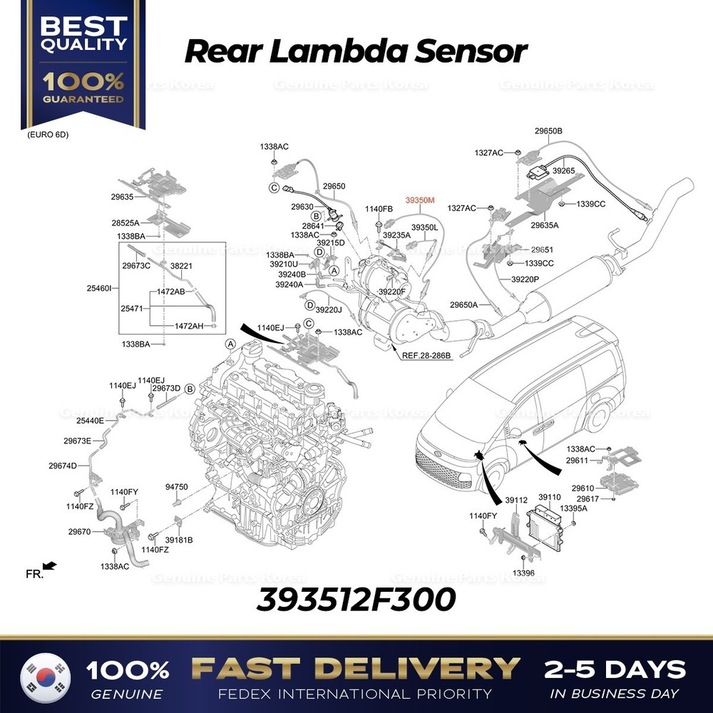 ⭐Genuine⭐ Rear Lambda Sensor 393512F300 for Hyundai Staria