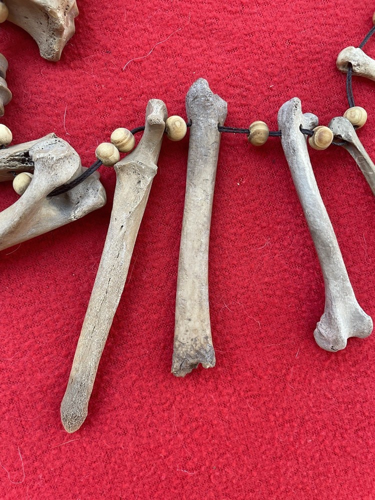 Extraordinary Old Aztec Xoloitzuintle Bone Shaman’s Necklace