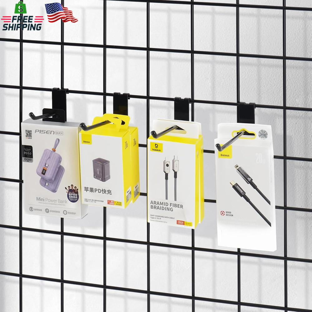 Gridwall Hooks 6 Inch,50Pc Display Hooks for Grid Wall Heavy Duty Gridwall Hook