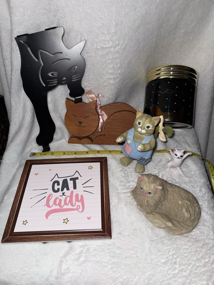 6 Cat themed Decor Items