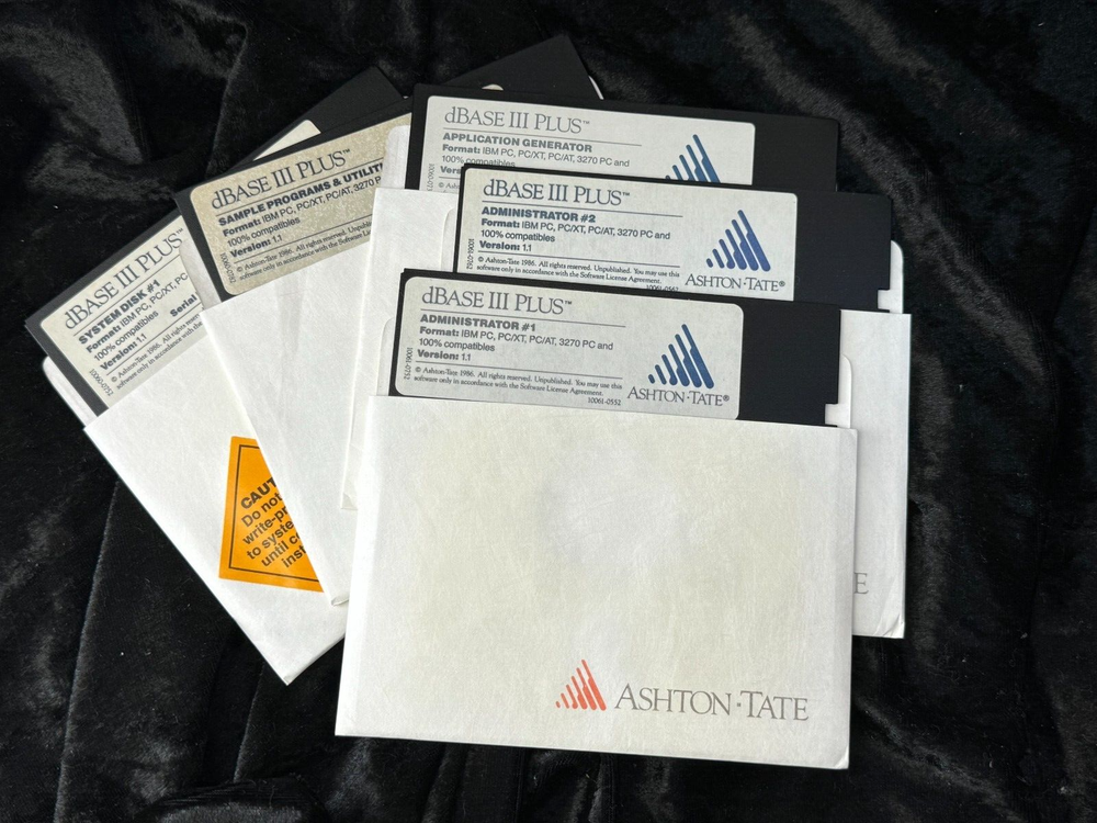 Ashton Tate dBase III Plus Version 1.1 for IBM PC 5.25 Media