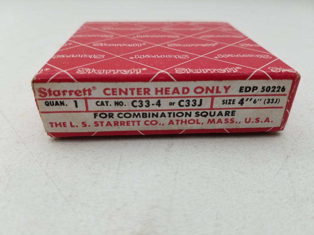 Starrett No. C33-4 combination square center head
