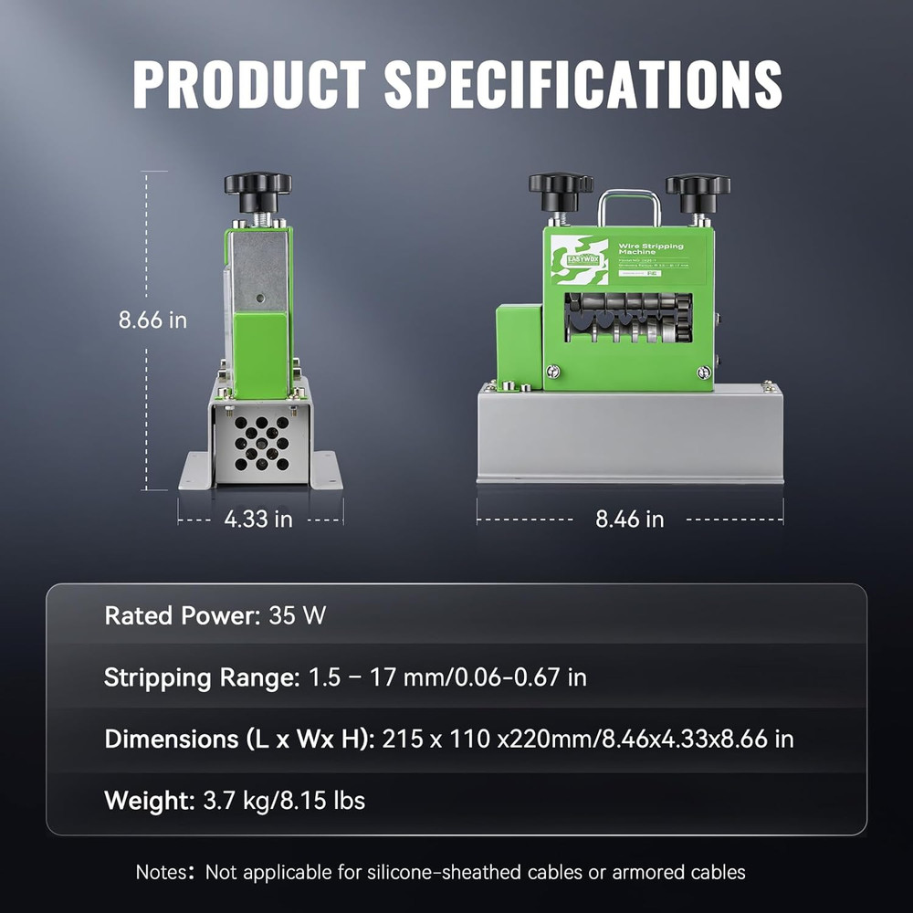 Electric Wire Stripping Machine, 0.06''-0.67'' Automatic Wire Stripper Machine w