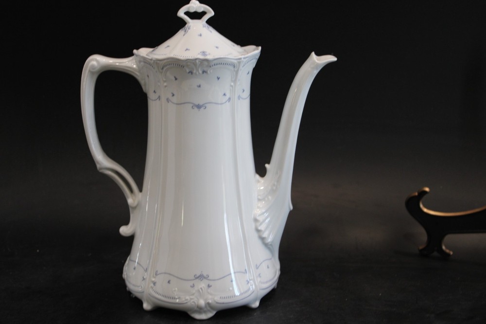 Tirschenreuth Fleur De Lis Blue Coffee Pot