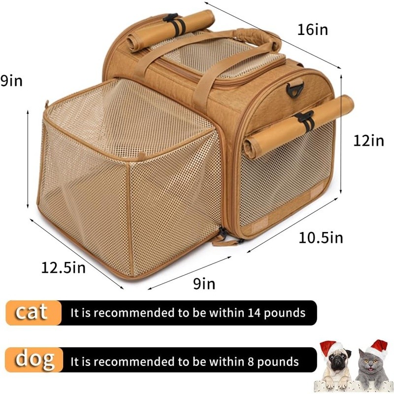 Expandable Pet Carrier Backpack Soft-Sided Travel Bag Multi-Access Durable New