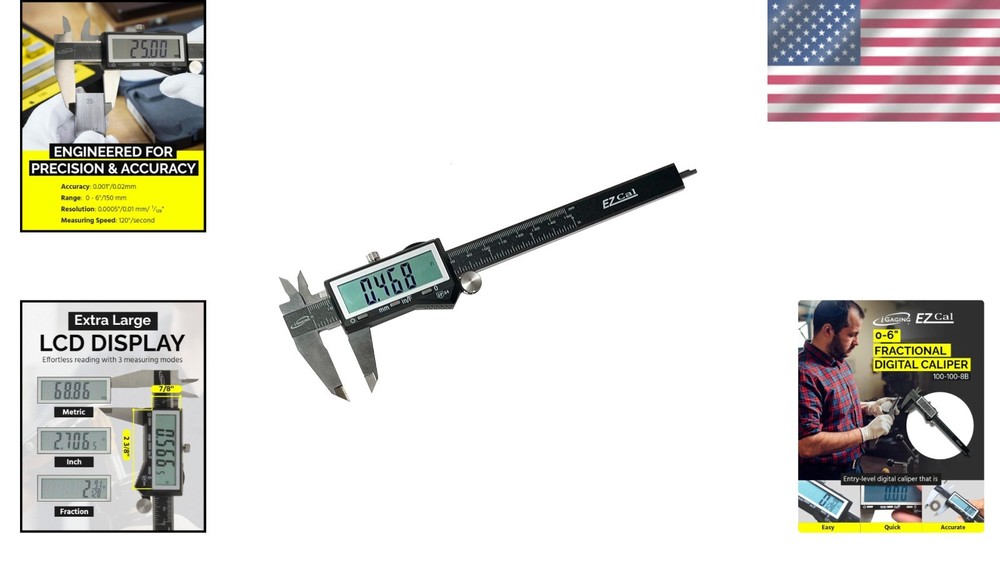 Electronic Digital Caliper 6" Range Stainless Steel