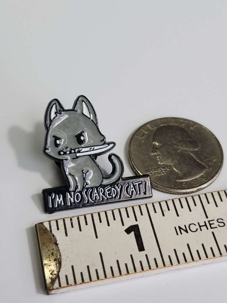 I'm No Scaredy Cat Lapel Pin