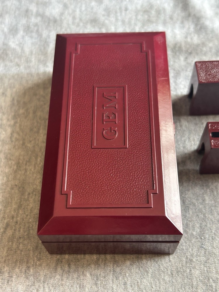 1930s Gem Micromatic Open Comb Razor Bakelite Case TTO 2nd Generation W/Dimples