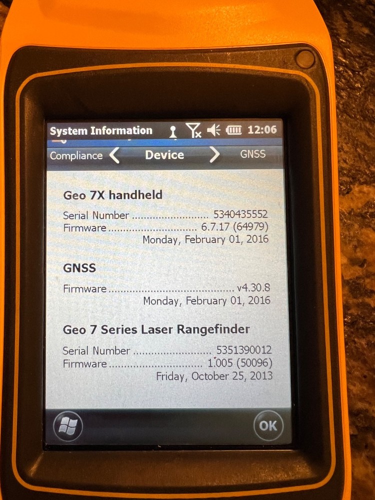 Excellent Trimble Geo 7X with rangefinder, monopole, extra battery, bracket!