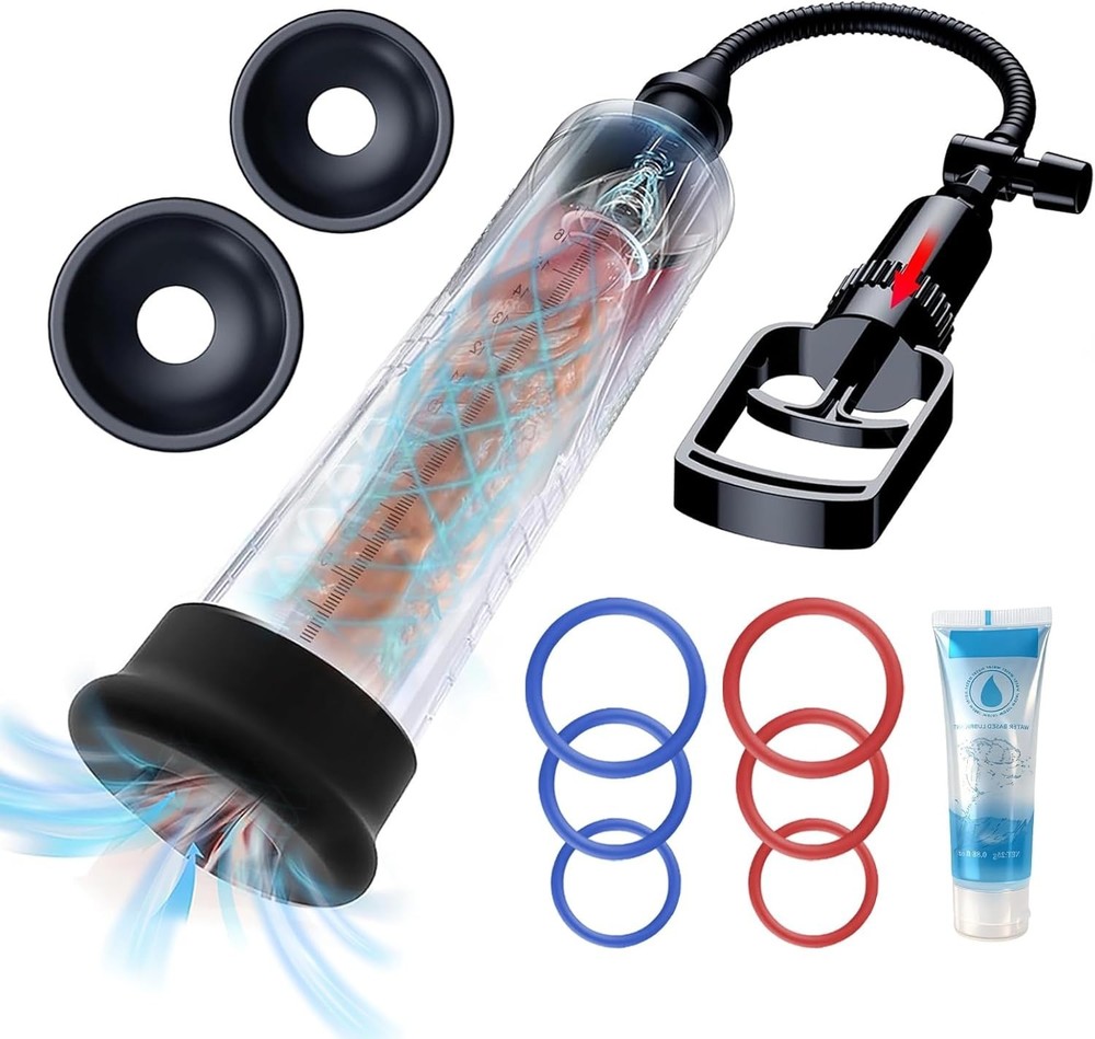 Transparent Vacuum Enlarger for Bigger Erections - Includes Lubricant & Sleeves