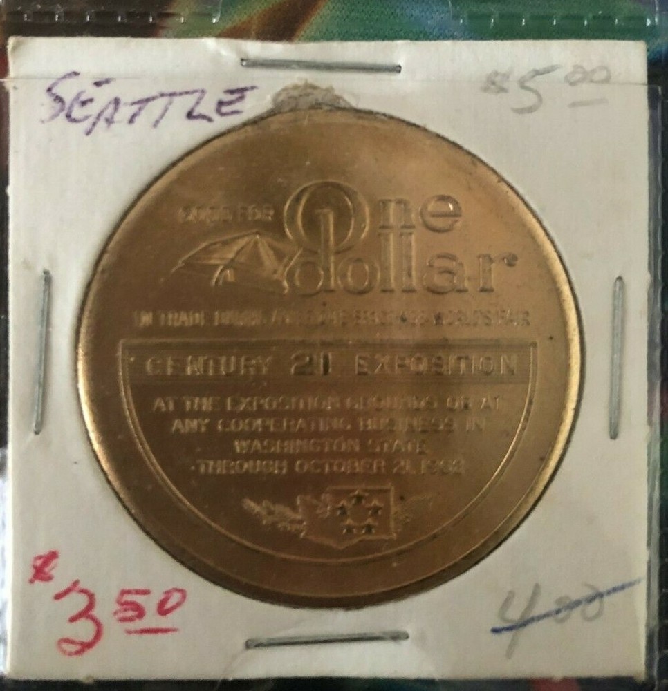 1962 SEATTLE WORLDS FAIR COMMORATIVE COIN ! 60 years Emerald City Space Needle