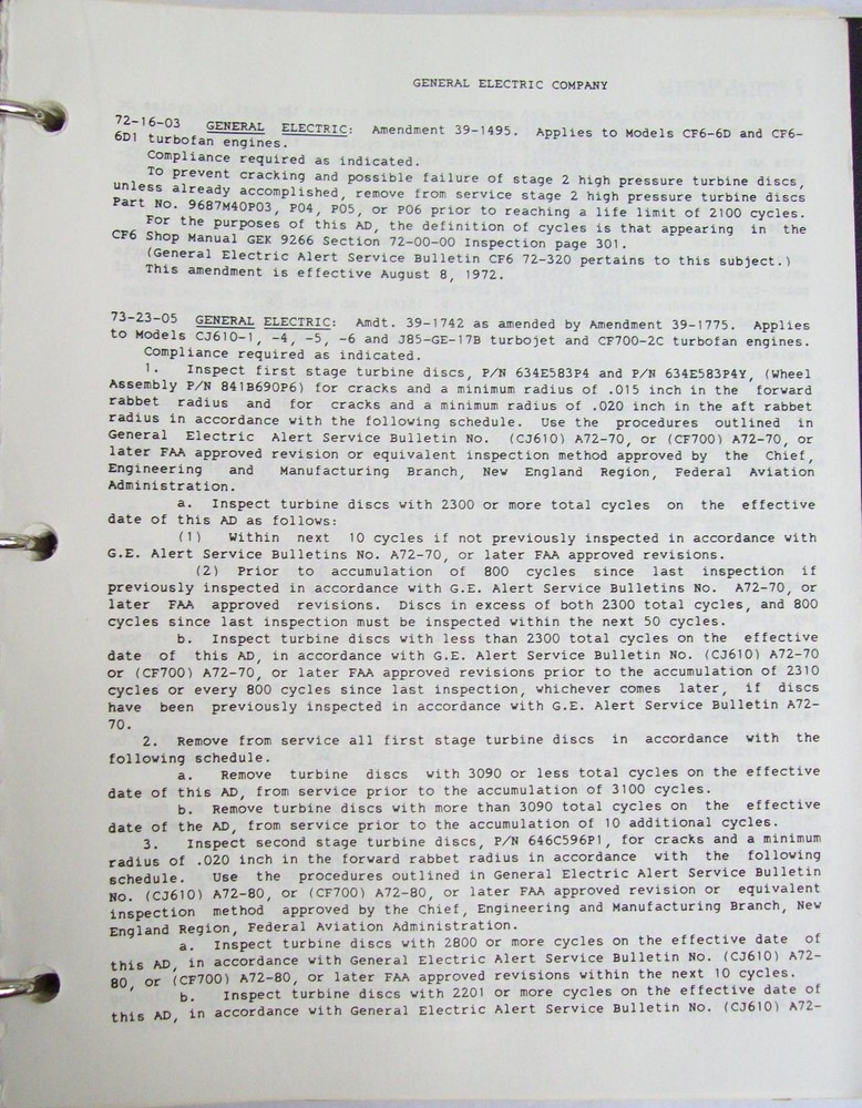 FAA Original Airworthiness Directives Volume II