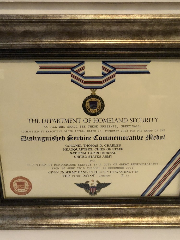 D.H.S. DISTINGUISHED SERVICE COMMEMORATIVE CERTIFICATE-Type-2 w/ Free Printing