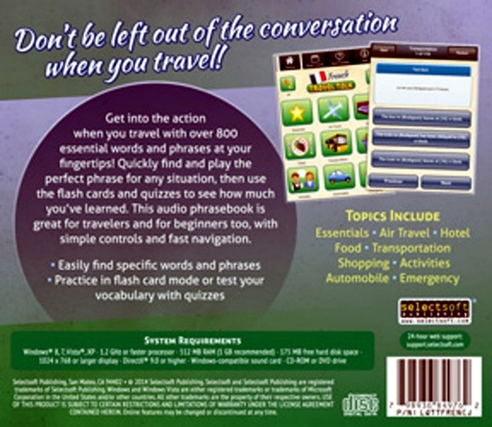 French Travel Talk Language Tutorial Learn Essentials PC Software Sealed New