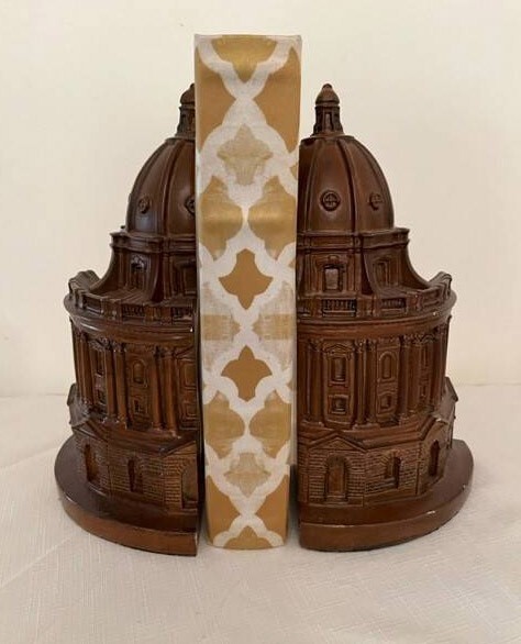 Pier 1 Ornate Bookends with Patterned Box