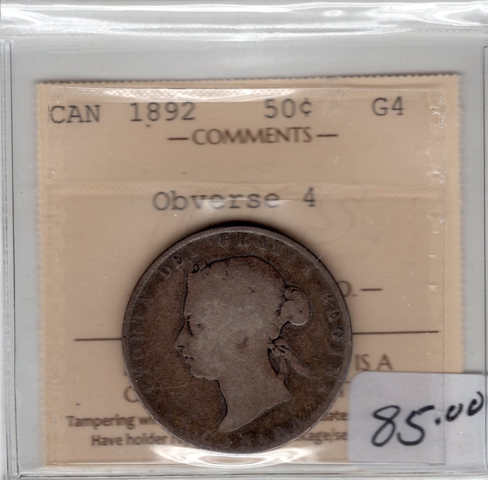 CAN  1892  50 cent  G4