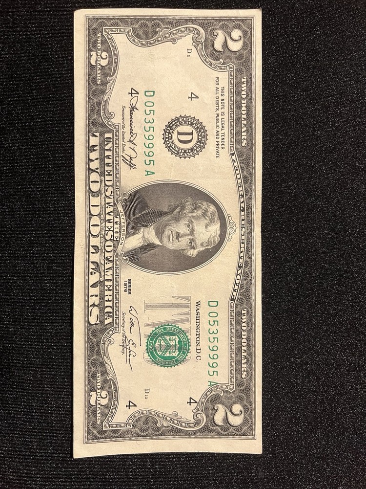 Overprint 2$ Bill
