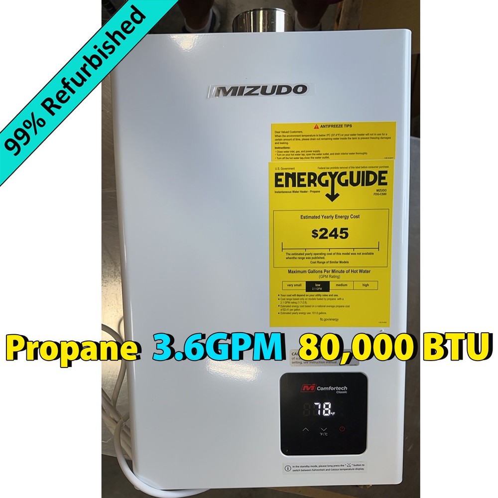 【99% NEW】12L 3.6 GPM Tankless Water Heater Propane 80,000BTU Instant Hot Boiler