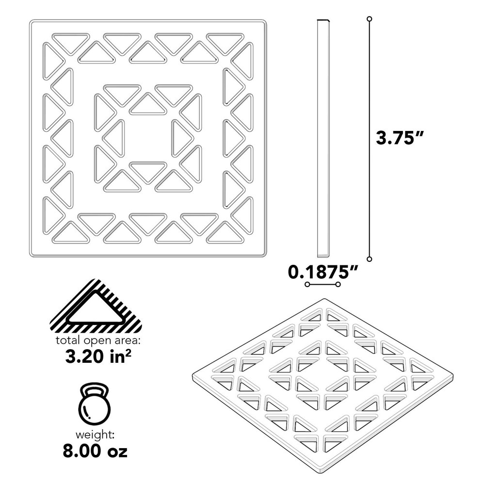 Ebbe E4802BN 4" Unique Grate Lattice Brushed