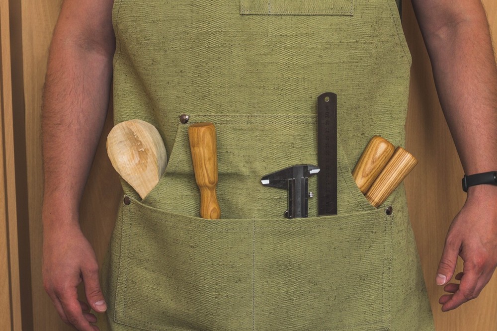 Adjustable Green Canvas Work Apron BeaverCraft AP1