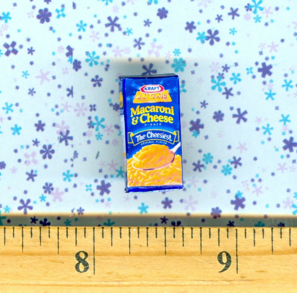 DOLLHOUSE MINIATURE Size Macaroni & Cheese Mix Box