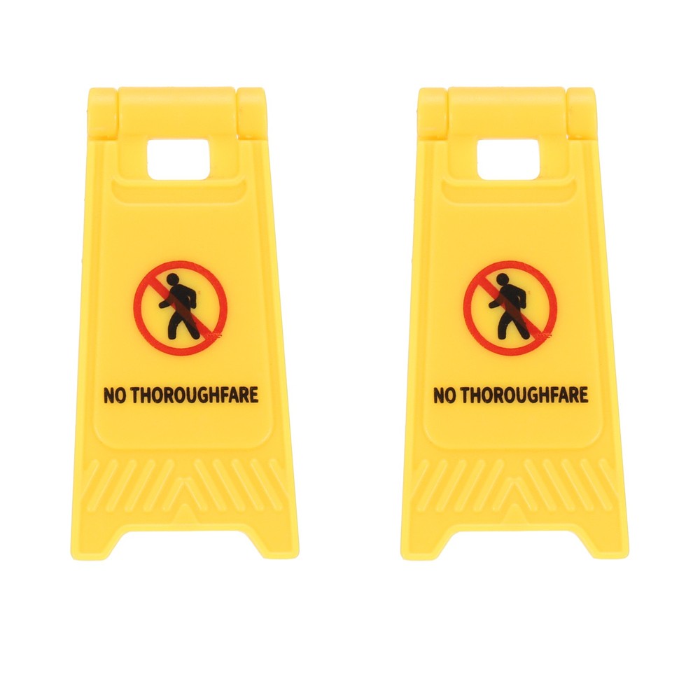 Miniature Warning Sign, No Entry Sign (Yellow, 2pcs)