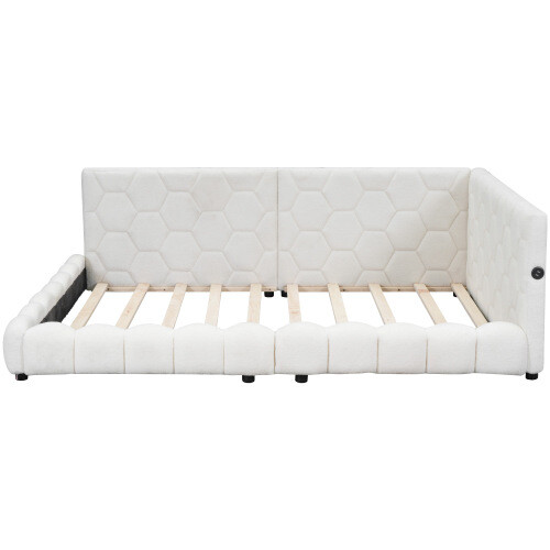 Modern Upholstered Platform Bed Sofa Bed Heavy Duty Daybed Full Size Bed Frames