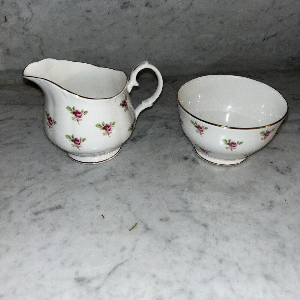 Duchess Rose Bud Creamer & Sugar Basin