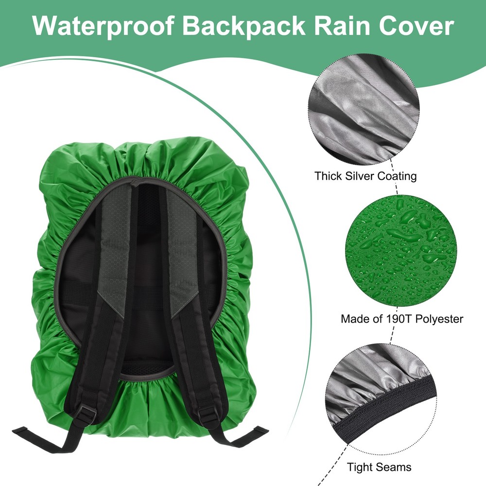 65L-75L Backpack Rain Cover with A Vertical Reflective Strap [Emerald Green]