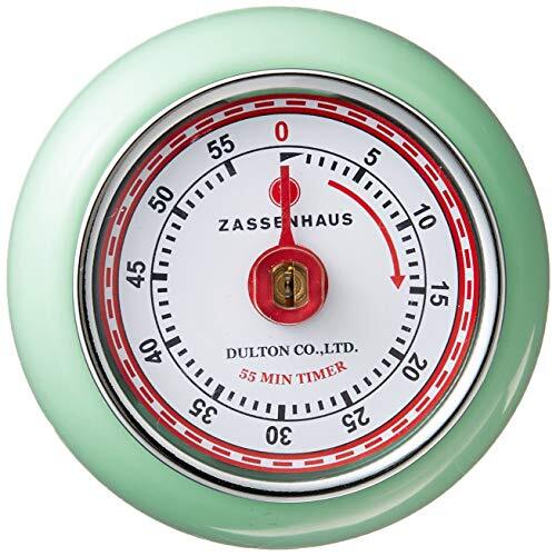 Magnetic Retro Kitchen Timer, Classic Mechanical Cooking Timer (Mint Green)