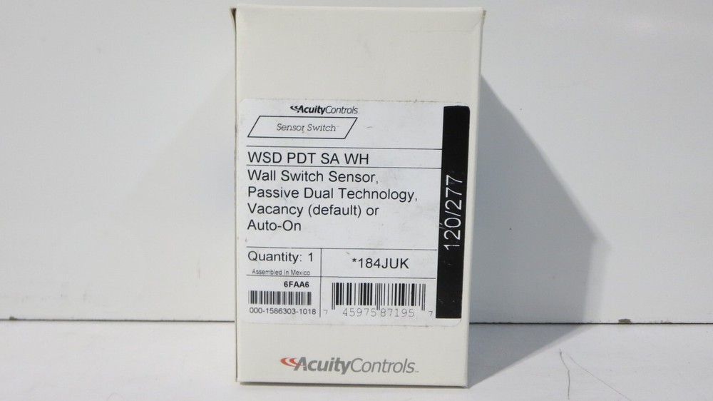 ACUITY BRANDS WSD PDT SA WH WALL SENSOR SWITCH PASSIVE DUAL TECHNOLOGY VACANCY