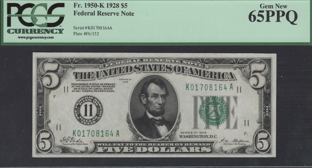 1928 Dallas 5 pcgs 65 PPQ