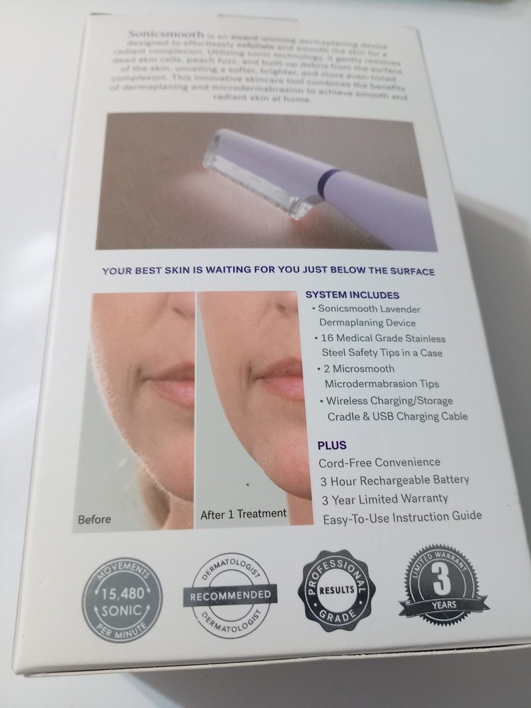 NEW Michael Todd Beauty Sonicsmooth Pro+ Dermaplaning System LED Open Box