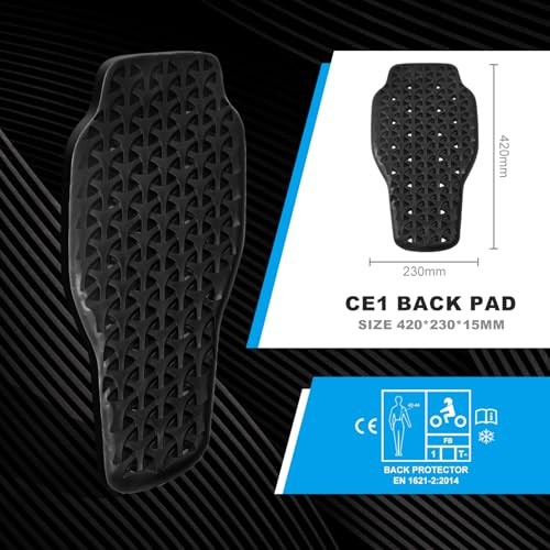 Universal Motorcycle Back Protector Insert, CE Armor Insert Pads Set of 5pcs