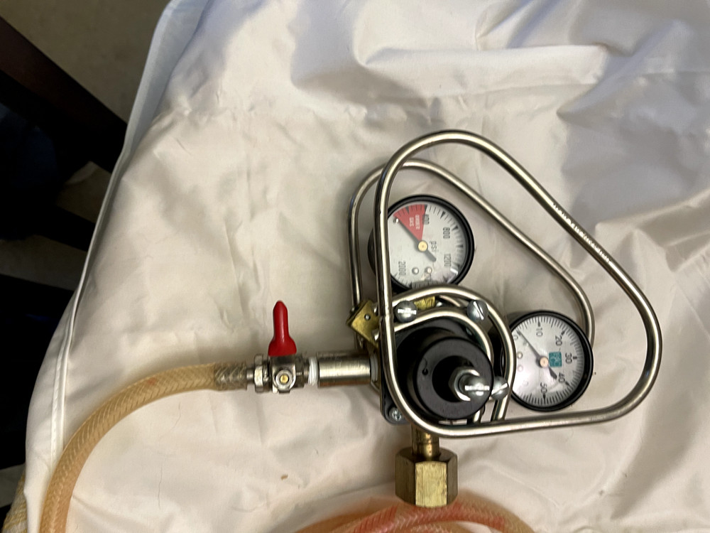 CO2 regulator with safety cage