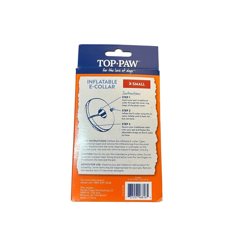 Top Paw Inflatable E-Collar X-small