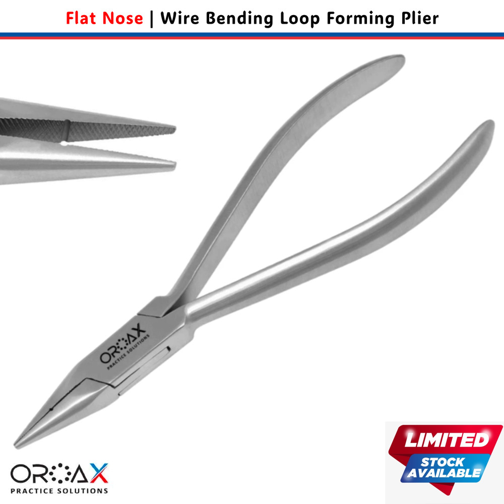 OROAX™ Flat Nose Plier Serrated | Orthodontic Archwire Bending Loop Forming Tool